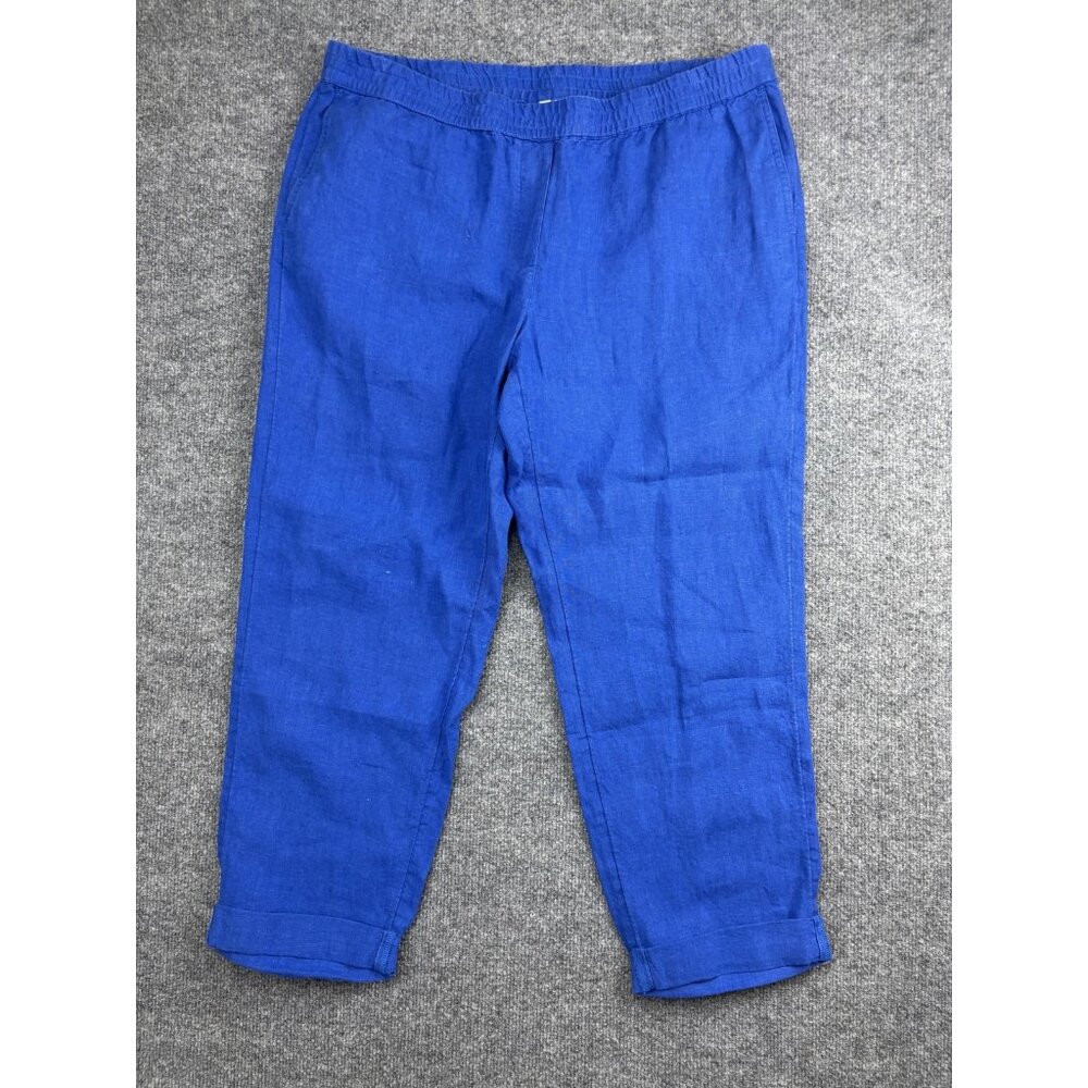 NWT J. Jill Cropped Ankle Pants in Bright Blue L